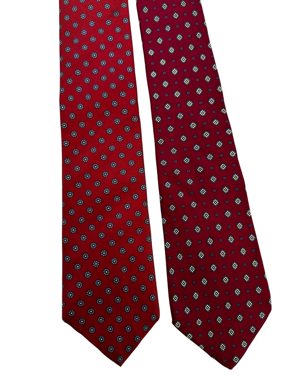 Vintage Pair of Red Lands End Silk Neckties